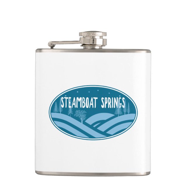 Steamboat Springs Colorado Outdoors Hip Flask (Front)