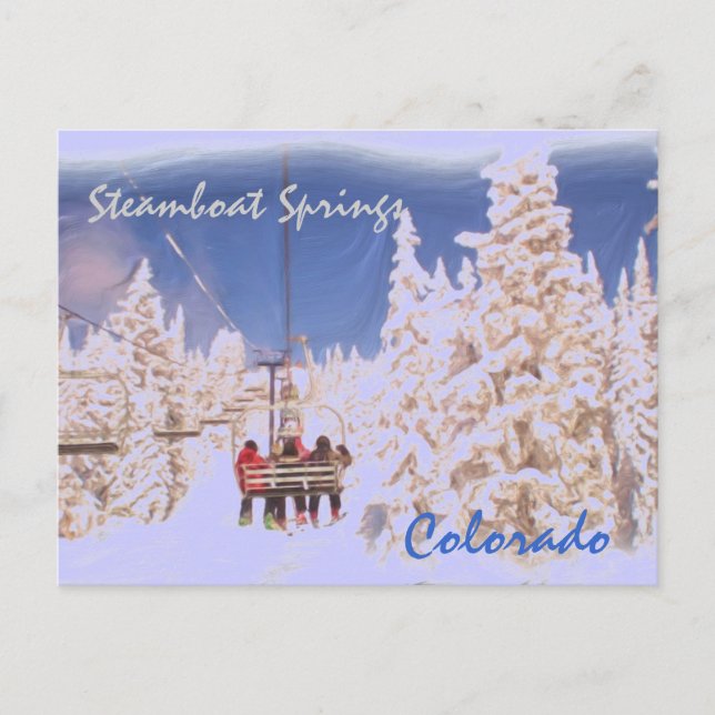 Steamboat Springs Colorado postcard (Front)