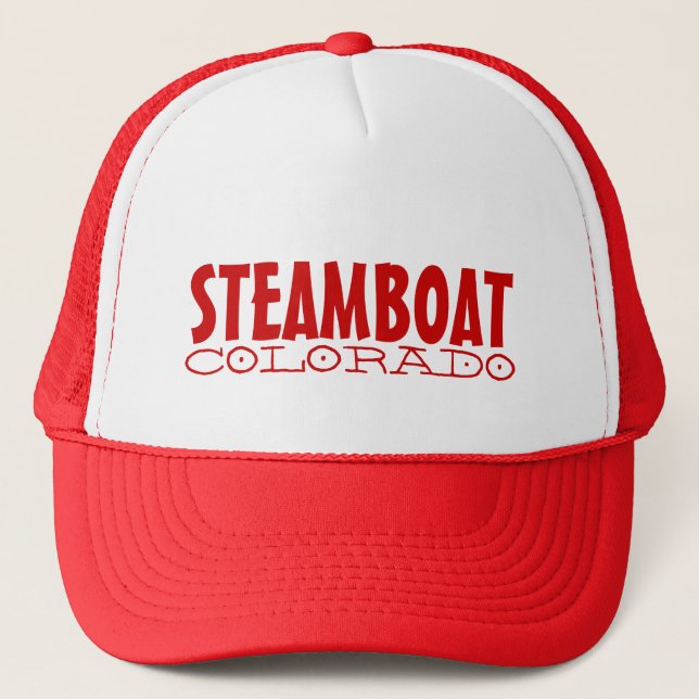 Steamboat Springs Colorado simple red hat (Front)