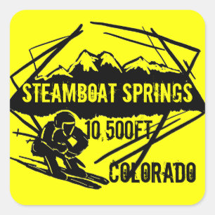 Steamboat Springs Colorado ski elevation stickers