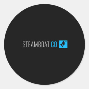 Steamboat Springs Colorado Snowboard Box Type Classic Round Sticker