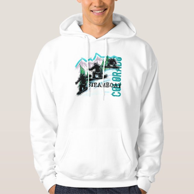 Steamboat Springs Colorado snowboard hoodie (Front)