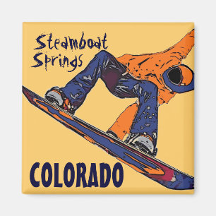Steamboat Springs Colorado snowboard magnet