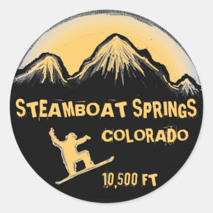 Steamboat Springs Colorado snowboard stickers