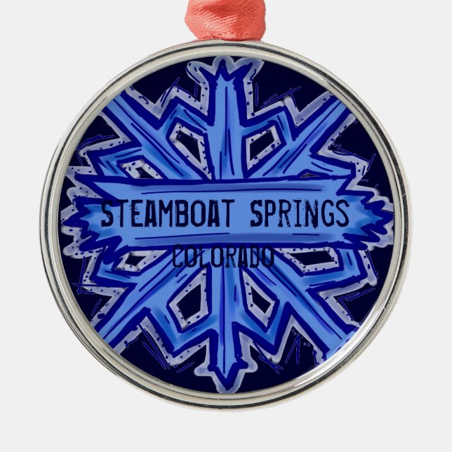 Steamboat Springs Colorado snowflake ornament (Front)