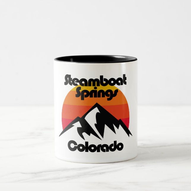 Steamboat Springs Colorado Two-Tone Coffee Mug (Center)