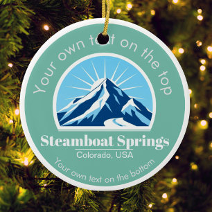 Steamboat Springs Colorado  usa ski resort medal  Ceramic Tree Decoration