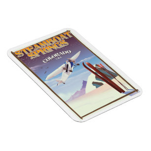 Steamboat Springs colorado vintage travel poster Magnet