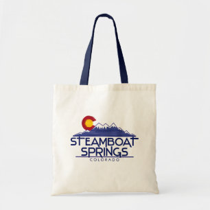 Steamboat Springs Colorado wood mountains tote bag