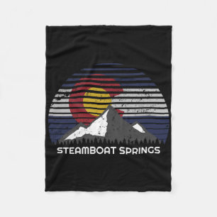 Steamboat Springs, Colorado X Co Flag Mtn Top Fleece Blanket