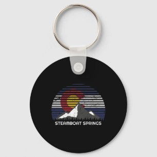 Steamboat Springs, Colorado X Co Flag Mtn Top  Key Ring