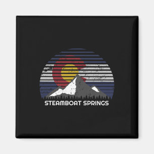 Steamboat Springs, Colorado X Co Flag Mtn Top Magnet