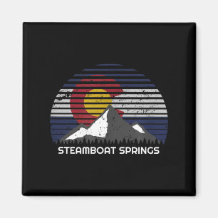 Steamboat Springs Colorado x CO Flag Mtn Top Magnet