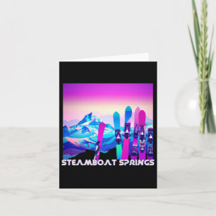 Steamboat Springs Ski Retro 80's Style Skiing And  Card