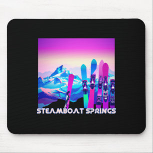 Steamboat Springs Ski Retro 80's Style Skiing And Mouse Pad