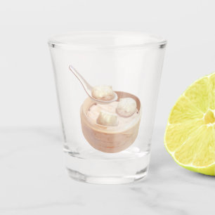 Steamed Bao Buns with Tea Shot Glass