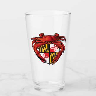 Steamed Blue Crab Maryland Crest Glass