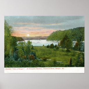 Steamer, Bangor Maine 1908 Vintage Poster
