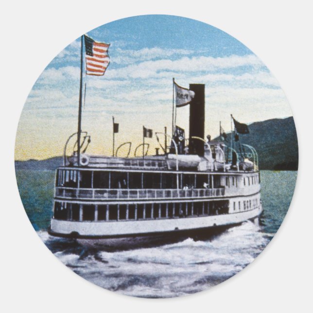 Steamer "Horicon", Lake George, New York Classic Round Sticker (Front)