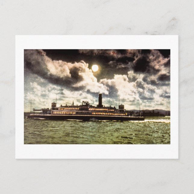 Steamer in San Francisco Bay Postcard (Front)