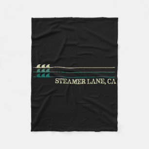 Steamer Lane California Break Surfing Retro Wave Fleece Blanket