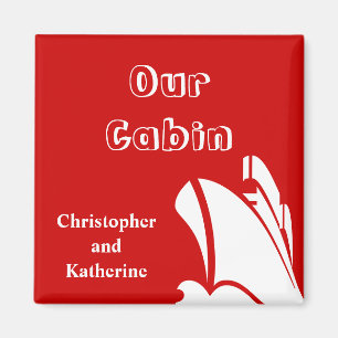 Steamer Stateroom Door Marker Red Magnet