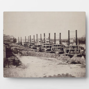 Steamers on the Mississippi (b/w photo) Plaque