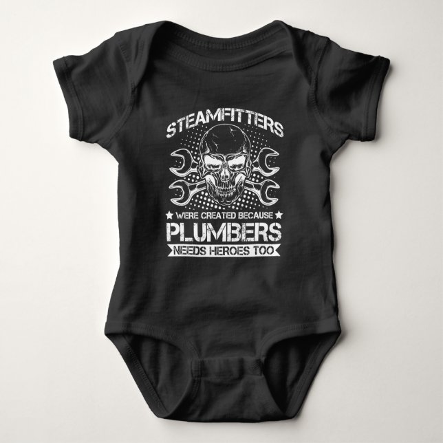 Steamfitter Humor Steam Pipe Pipefitter Dad Baby Bodysuit (Front)
