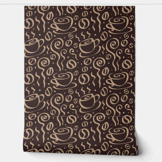 Steaming Coffee Cup Pattern Wallpaper