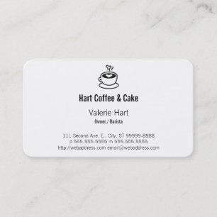 Steaming Coffee Cup with Heart Design Business Card