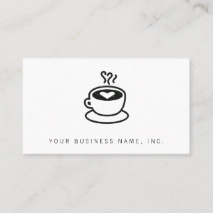 Steaming Coffee Cup with Heart Design (worn style) Business Card