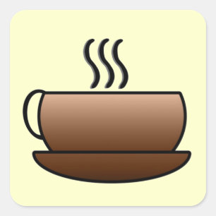 Steaming Coffee Mug Square Sticker