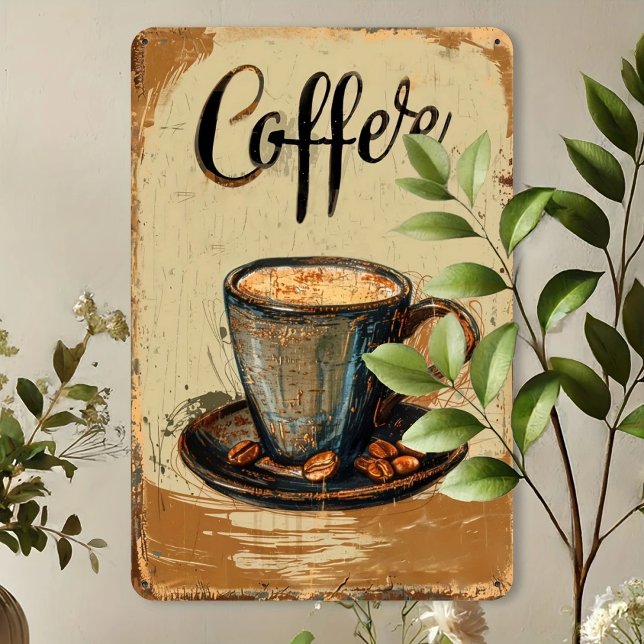 Steaming Coffee Vintage Metal Sign (Creator Uploaded)