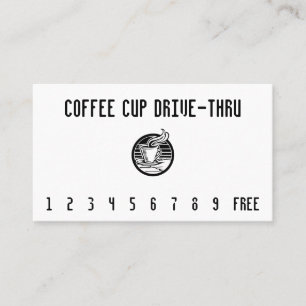 Steaming Cup in Hand Punchcard Loyalty Card