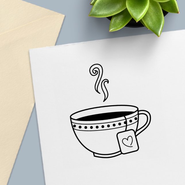 Steaming Cup of Tea Self-inking Stamp (Creator Uploaded)