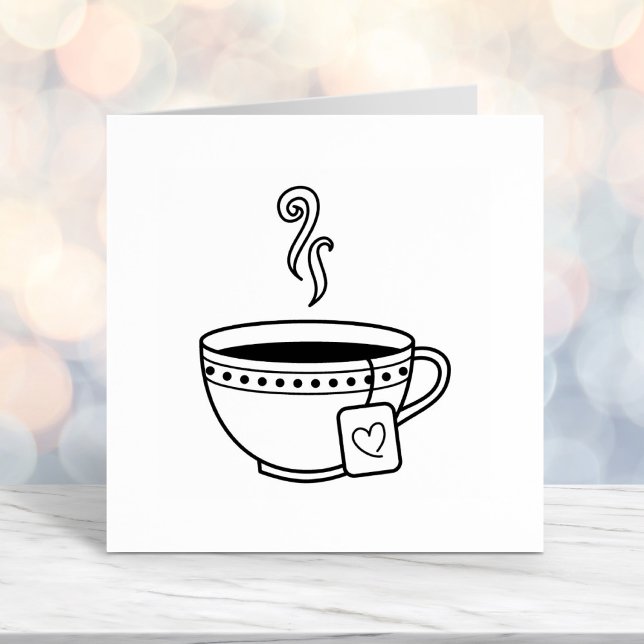 Steaming Cup of Tea Self-inking Stamp (Creator Uploaded)
