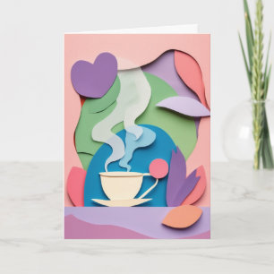 Steaming Cup with Heart Card