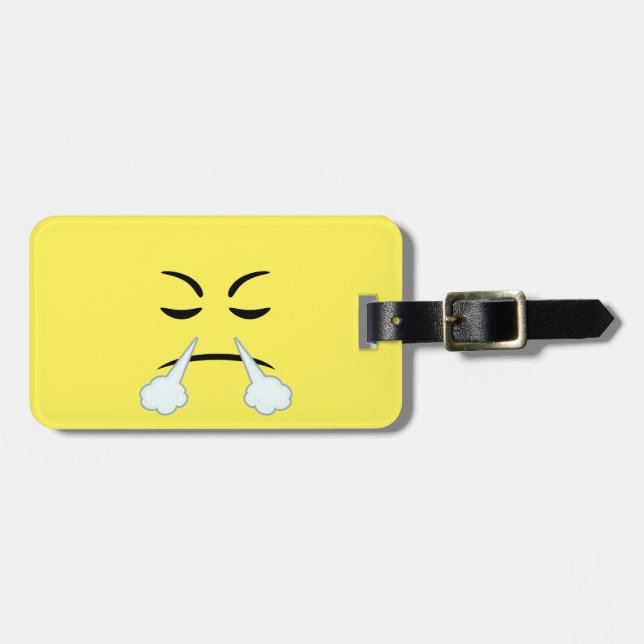 Steaming Emoji Luggage Tag (Front Horizontal)