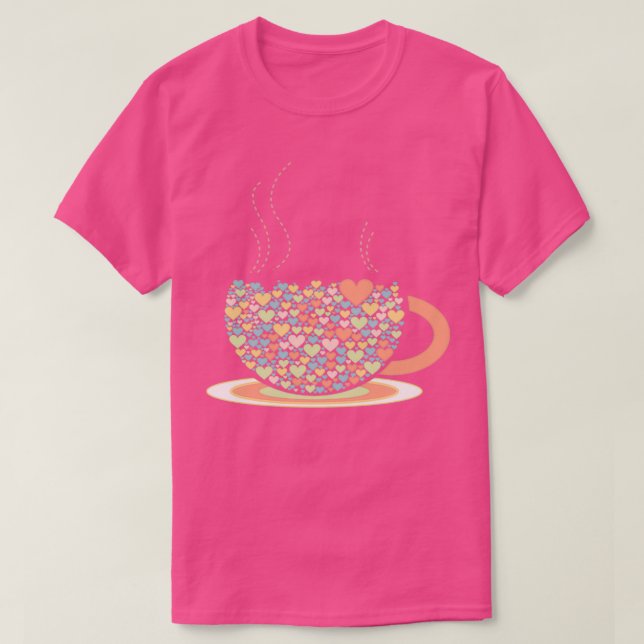 Steaming Love Tea Cup T-Shirt (Design Front)