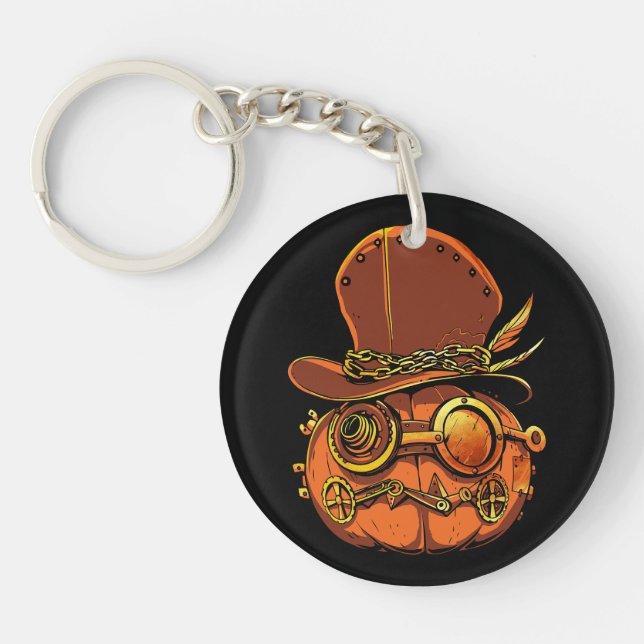 Steampumpkin Victorian Halloween Collection Key Ring (Front)