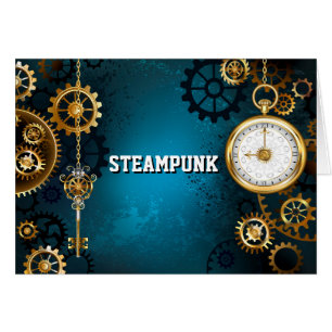 Steampun turquoise Background with Gears