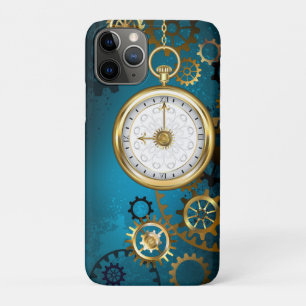 Steampun turquoise Background with Gears Case-Mate iPhone Case