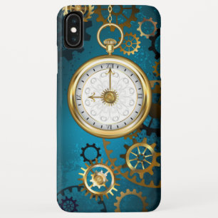 Steampun turquoise Background with Gears Case-Mate iPhone Case