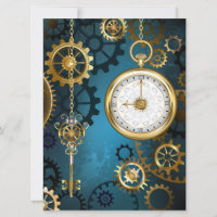 Steampun turquoise Background with Gears