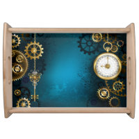 Steampun turquoise Background with Gears