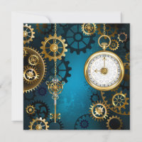 Steampun turquoise Background with Gears