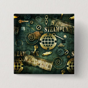 Steampunk 15 Cm Square Badge