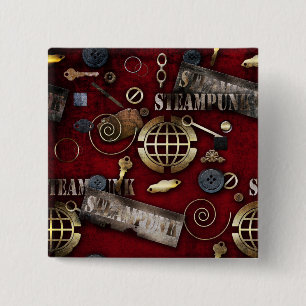 Steampunk 15 Cm Square Badge