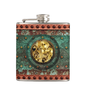 Steampunk 1B Wrapped Flask Options