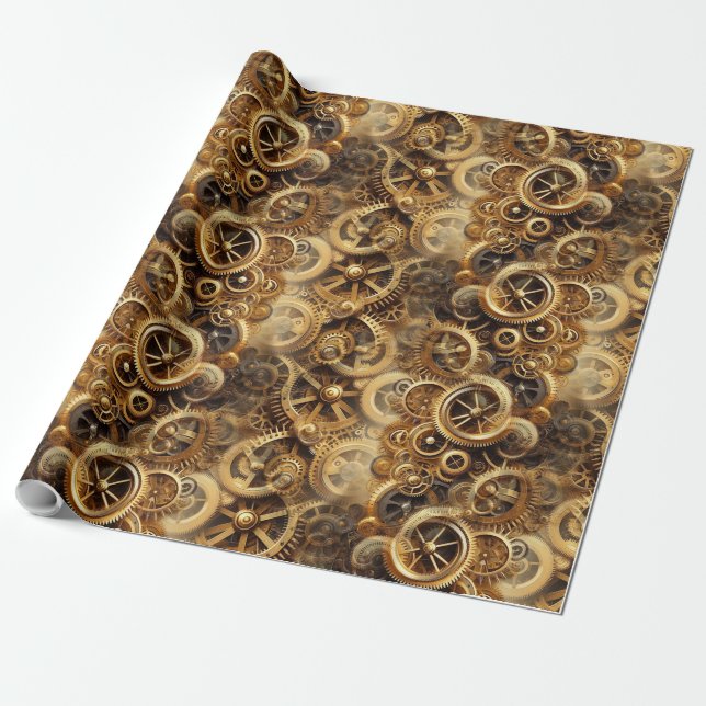Steampunk 27A1 Wrapping Paper (Unrolled)